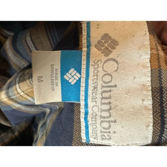 Columbia Men's Khaki Tan Insulated Thick Flannel Winter Jacket Size Medium - Picture 7 of 10